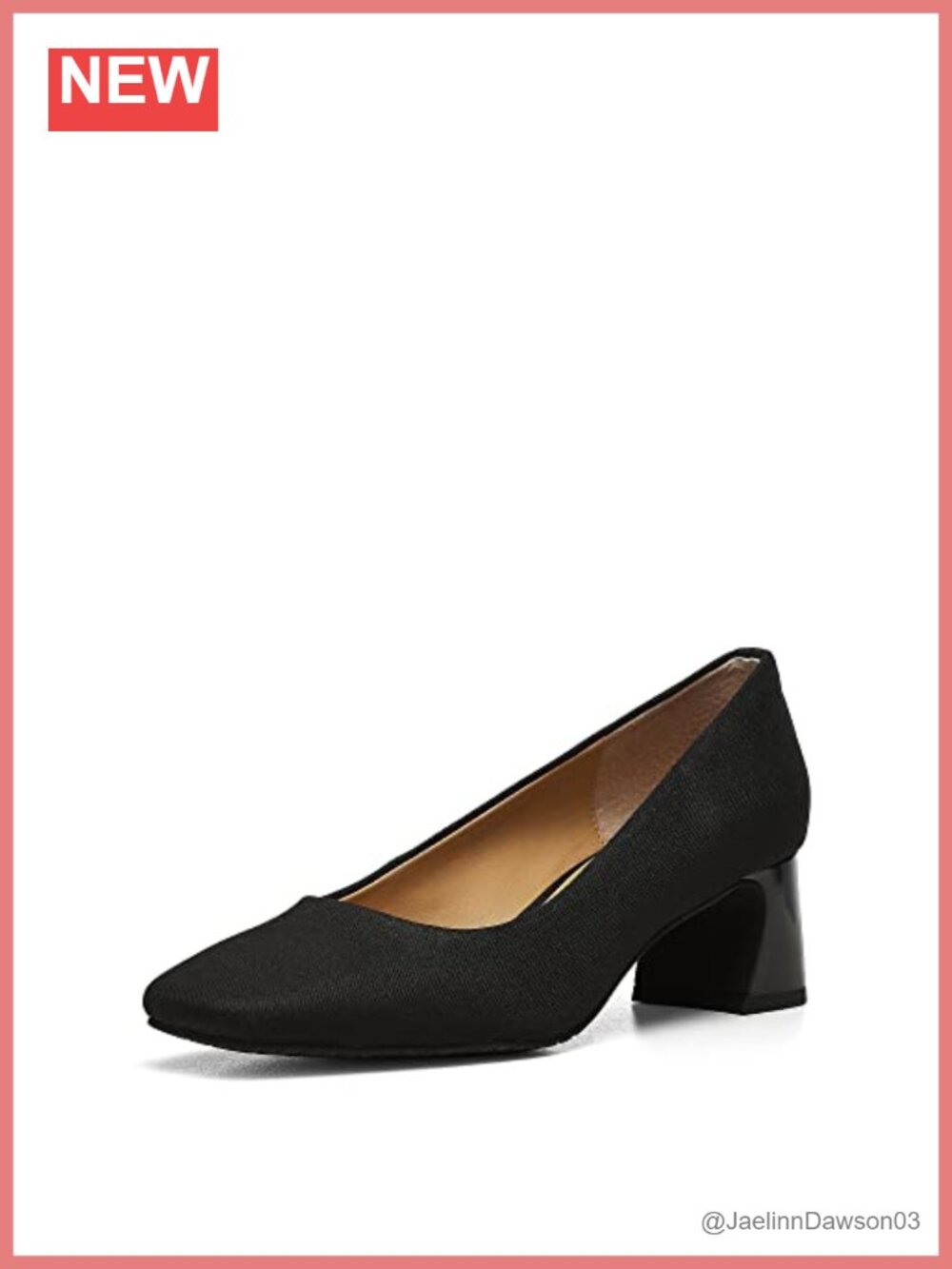 NYDJ Fay Mid Heel Pump Leather Square Toe Slip On Dress Heels